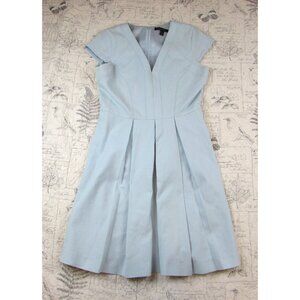 EUC Brooks Brothers Womens Cotton Dress Light Blue Knee Length  Pockets 6P